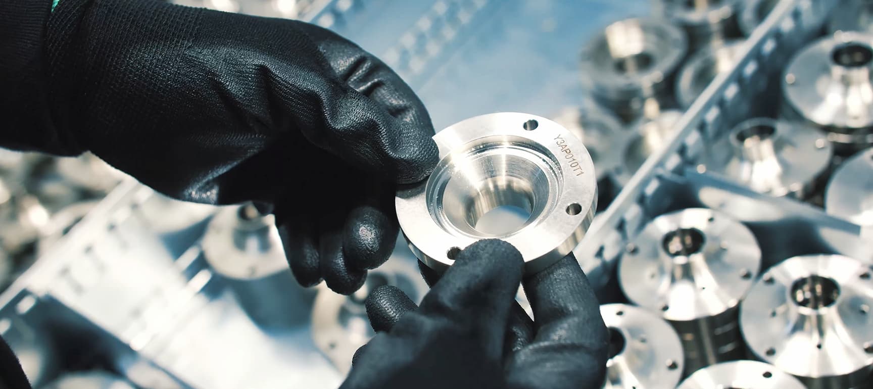 Worker looking at a valve